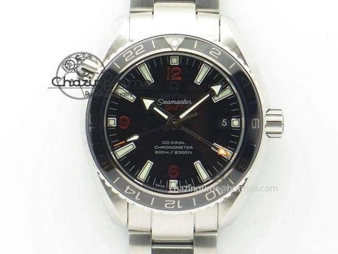 0705 ComfortFit Planet Ocean 45mm GMT DLC JHF Best Edition Black Dial On Rubber Strap A 8194
